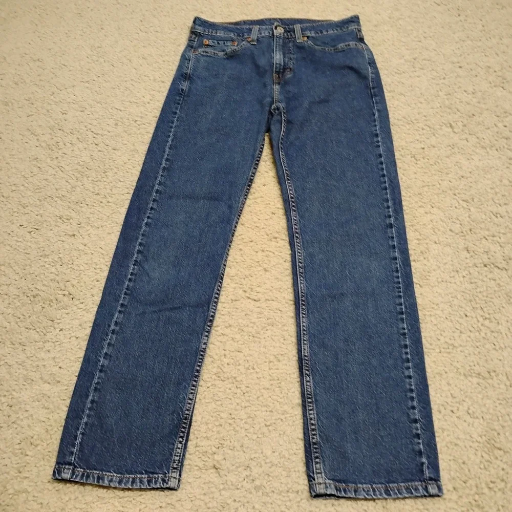 Levis 505 Jeans Mens 29x30 Blue Straight Denim Cotton Western Ranch Cowboy Farm
